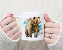 Load image into Gallery viewer, Colourful Animal Watercolour Mugs: Functional &amp; Stylish Tea &amp; Coffee Bear Mug, thoughtful keepsake co
