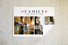Load image into Gallery viewer, Personalised Photo Blanket | Sentimental gifts for mum.  Crafted from premium Fleece material, these blankets are luxuriously soft and cozy, with up to 4 photos and personalised text.
