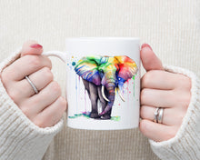 Load image into Gallery viewer, Colourful Animal Watercolour Mugs: Functional &amp; Stylish Tea &amp; Coffee elephant Mug
