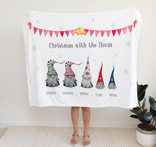 Load image into Gallery viewer, Personalised Fleece Blanket | Christmas Family Gifts, christmas themed blanket with family members names and surname, thoughtful keepsake co
