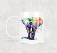 Load image into Gallery viewer, Colourful Animal Watercolour Mugs: Functional &amp; Stylish Tea &amp; Coffee elephant Mug
