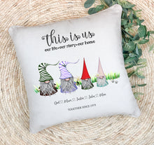 Load image into Gallery viewer, Personalised Family Cushion | Gnome Family Pillow
