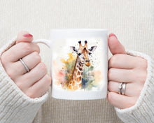 Load image into Gallery viewer, Colourful Animal Watercolour Mugs: Functional &amp; Stylish Tea &amp; Coffee Giraffe Mug, thoughtful keepsake co
