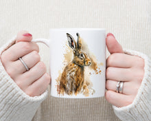 Load image into Gallery viewer, Colourful Animal Watercolour Mugs: Functional &amp; Stylish Tea &amp; Coffee Hare Mug, thoughtful keepsake co
