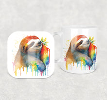 Load image into Gallery viewer, Colourful Animal Watercolour Mugs: Functional &amp; Stylish Tea &amp; Coffee Sloth Mug, thoughtful keepsake co
