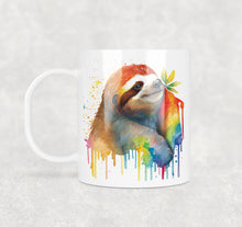 Load image into Gallery viewer, Colourful Animal Watercolour Mugs: Functional &amp; Stylish Tea &amp; Coffee Sloth Mug, thoughtful keepsake co
