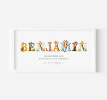 Load image into Gallery viewer, Personalised Name Frame with Optional Light Up Frame | Baby Nursery Wall Art &amp; Gift
