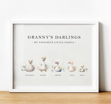 Load image into Gallery viewer, Personalised Family Print | Personalised Gift for Grandma from Grandchildren - swan
