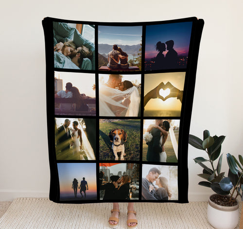Personalised Photo Blanket | Anniversary Gifts for Boyfriend or Girlfriend