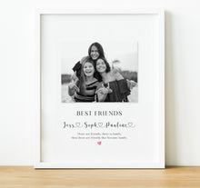 Load image into Gallery viewer, Personalised Gifts for Best Friend | Personalised Photo Print for Friends with friendship quote and names
