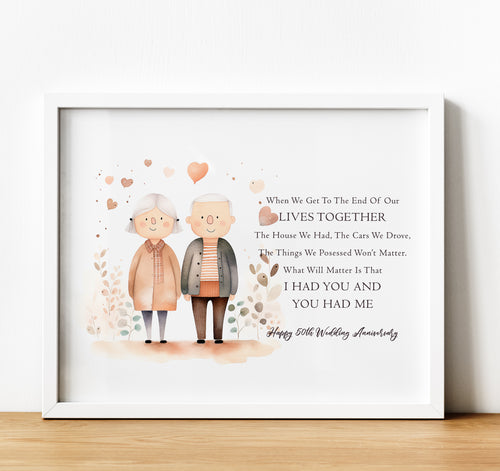 50th Anniversary Print  |  Grandparents Wedding Anniversary Gift