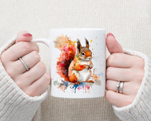 Load image into Gallery viewer, Colourful Animal Watercolour Mugs: Functional &amp; Stylish Tea &amp; Coffee Squirrel Mug, thoughtful keepsake co
