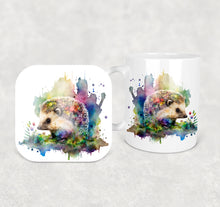 Load image into Gallery viewer, Colourful Animal Watercolour Mugs: Functional &amp; Stylish Tea &amp; Coffee Hedgehog Mug
