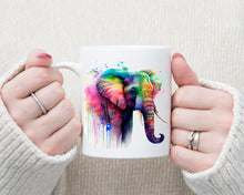 Load image into Gallery viewer, Colourful Animal Watercolour Mugs: Functional &amp; Stylish Tea &amp; Coffee elephant Mug, thoughtful keepsake co
