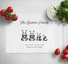 Load image into Gallery viewer, Personalised Chopping Board | Panda Family Glass Cutting Board Gift
