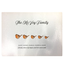 Load image into Gallery viewer, Personalised Chopping Board | Panda Family Glass Cutting Board Gift
