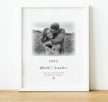 Load image into Gallery viewer, Personalised Anniversary Gifts  |  Photo Print with Quote and couples names
