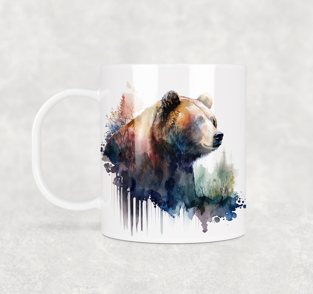 Colourful Animal Watercolour Mugs: Functional & Stylish Tea & Coffee Bear Mug, thoughtful keepsake co