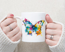 Load image into Gallery viewer, Colourful Animal Watercolour Mugs: Functional &amp; Stylish Tea &amp; Coffee Butterfly Mug, thoughtful keepsake co
