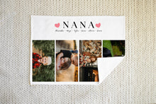 Load image into Gallery viewer, Personalised Photo Blanket | personalized gifts for grandma.  Crafted from premium Fleece material, these blankets are luxuriously soft and cozy, with up to 4 photos and personalised text.
