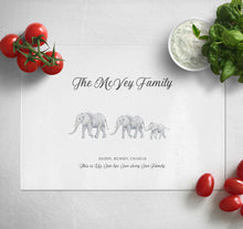 Load image into Gallery viewer, Personalised Chopping Board | Elephant Family Glass Cutting Board Gift
