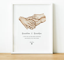 Load image into Gallery viewer, Personalised Gift for Grandparents from their Grandchildren | Family Hand Prints
