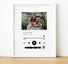 Load image into Gallery viewer, Personalised Anniversary Gifts, wedding song print, music player print, 1st Anniversary Gifts, First Dance song, Wedding Song Print, thoughtful keepsake co
