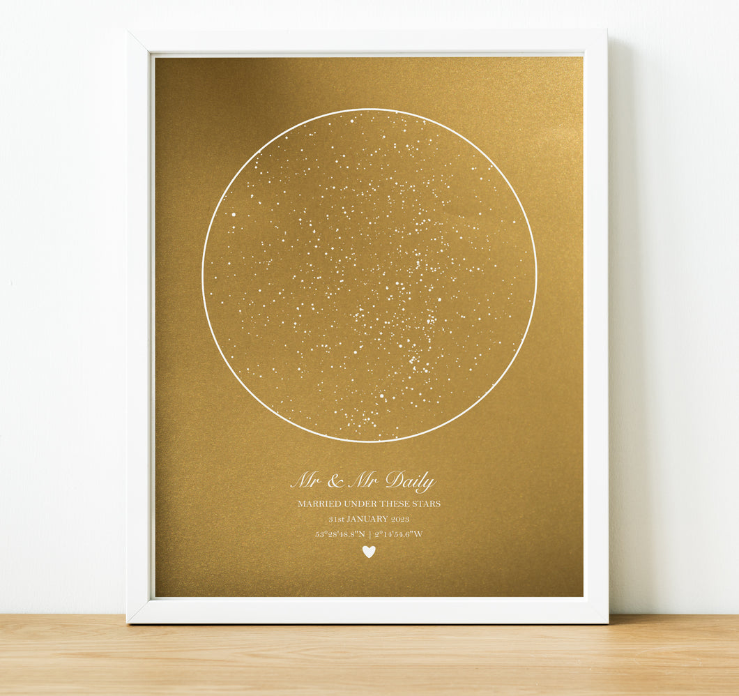 Personalised Anniversary Gifts | The Night Sky Star Map Print