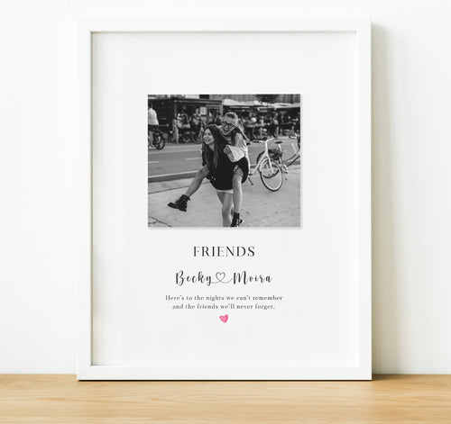 Personalised Gifts for Best Friend | Personalised Photo Print for Friends with friendship quote and names
