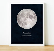 Load image into Gallery viewer, Moon Phase Wall Art | Personalised Memorial Gifts, Moon Phase on specific date with personal text, thoughtful keepsake co
