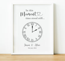 Load image into Gallery viewer, Personalised Anniversary Gifts | In This Moment Time Stood Still Print
