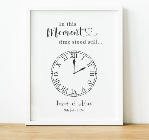 Personalised Anniversary Gifts | In This Moment Time Stood Still Print