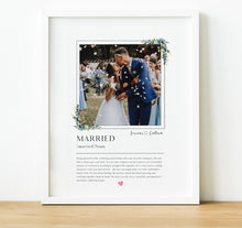 Load image into Gallery viewer, Personalised Anniversary Gifts  |  Photo Print with Love Definition 
