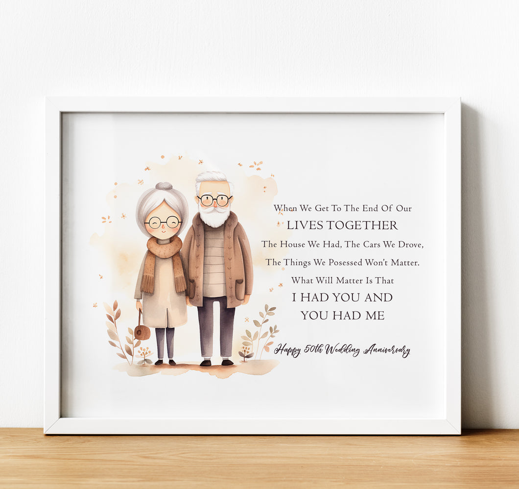 50th Anniversary Print  |  Grandparents Wedding Anniversary Gift