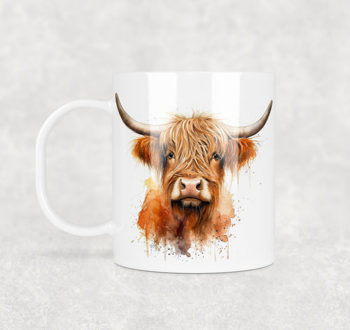 Colourful Animal Watercolour Mugs: Functional & Stylish Tea & Coffee Highland Cow Mug, thoughtful keepsake co