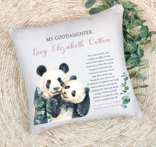 Load image into Gallery viewer, Personalised Baby Pillow | Godchild Gifts from Godparents | Pillow with poem for Godchild from their Godparents
