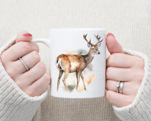Load image into Gallery viewer, Colourful Animal Watercolour Mugs: Functional &amp; Stylish Tea &amp; Coffee Deer Mug, thoughtful keepsake co
