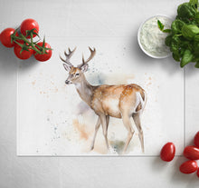 Load image into Gallery viewer, Glass Chopping Board | Colourful Deer Worktop Saver For Kitchen | Tempered Glass Cutting Board, Thoughtful Keepsake Co
