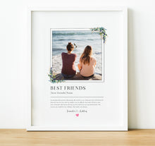 Load image into Gallery viewer, Personalised Gifts for Best Friend | Personalised Photo Print for Friends with friend definition quote and names
