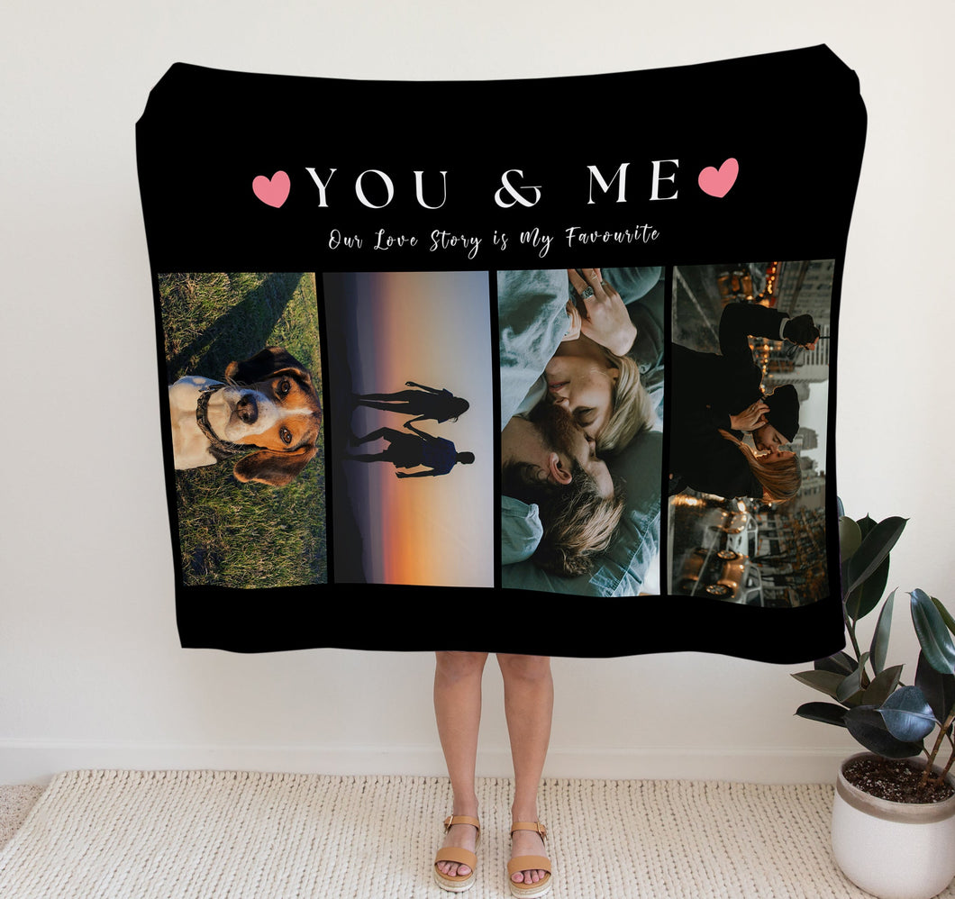 Personalised Photo Blanket | Anniversary Gifts for Boyfriend or Girlfriend