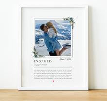 Load image into Gallery viewer, Personalised Engagement Gifts  |  Photo Print with Engaged Definition

