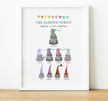 Load image into Gallery viewer, Personalised Family Print, Scandinavian Gnome gift, Thoughtful Keepsake Co
