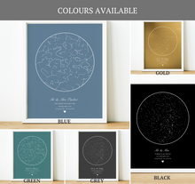 Load image into Gallery viewer, Personalised Anniversary Gifts | The Night Sky Star Map Print
