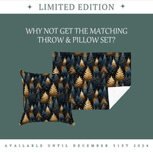 Load image into Gallery viewer, Christmas Fleece Throw | Luxuriously Soft and Cosy Blanket Winter Blue &amp; Gold

