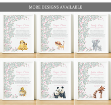 Load image into Gallery viewer, Personalised Christening Print | Godchild Gifts from Godparents | New Baby Wall Art
