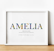Load image into Gallery viewer, Personalised Name Frame with Optional Light Up Frame | Baby Nursery Wall Art &amp; Gift
