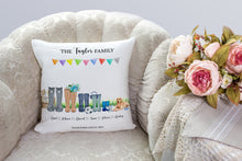 Load image into Gallery viewer, Personalised Family Cushion | Welly Boot Family Pillow
