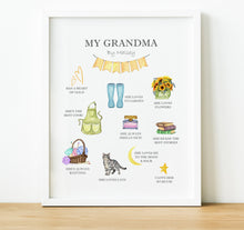 Load image into Gallery viewer, Auntie Gifts from Niece or NephewBirthday Gifts for Grandmother from Grandkids | Personalised Print Reasons why we love you with icons and text
