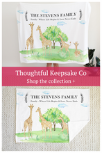 Load image into Gallery viewer, Personalised Fleece Blanket | Giraffe Family
