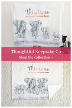 Load image into Gallery viewer, personalised fleece blanket, elephant family, thoughtful keepsake co
